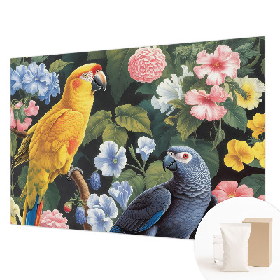 Mural de pared con estampado hermoso con motivo de aves exóticas