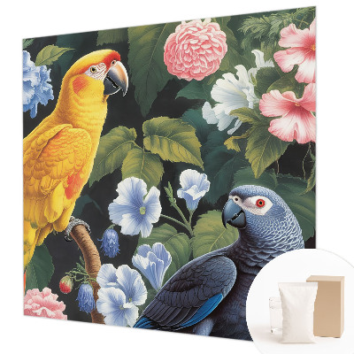 Mural de pared con estampado hermoso con motivo de aves exóticas