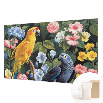 Mural de pared con estampado hermoso con motivo de aves exóticas