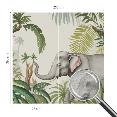 Papel mural con patrón decorativo con una escena exótica