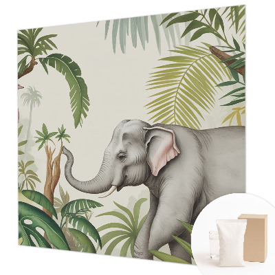 Papel mural con patrón decorativo con una escena exótica