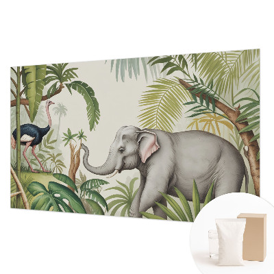 Papel mural con patrón decorativo con una escena exótica