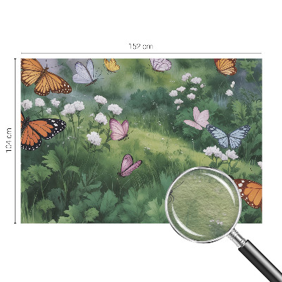 Mural decorativo con diseño de mariposas en el prado