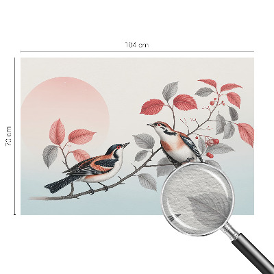 Papel mural texturado decorativo con diseño de pájaros sentados