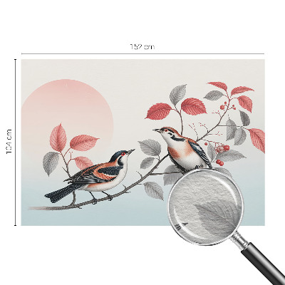 Papel mural texturado decorativo con diseño de pájaros sentados
