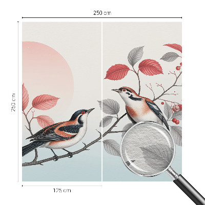 Papel mural texturado decorativo con diseño de pájaros sentados