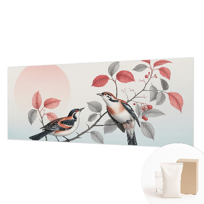 Papel mural texturado decorativo con diseño de pájaros sentados