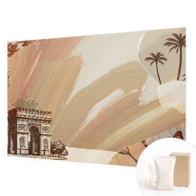Papel mural con patrón decorativo con un motivo de viaje exótico