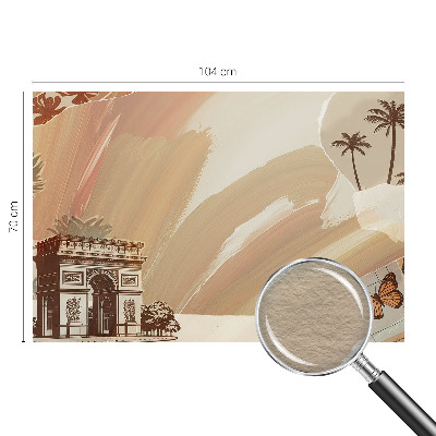 Papel mural con patrón decorativo con un motivo de viaje exótico