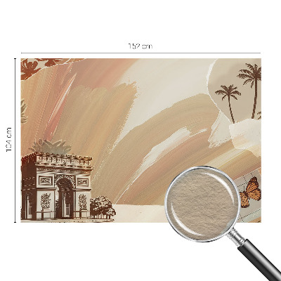 Papel mural con patrón decorativo con un motivo de viaje exótico