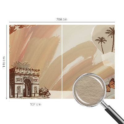 Papel mural con patrón decorativo con un motivo de viaje exótico