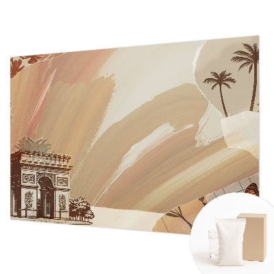 Papel mural con patrón decorativo con un motivo de viaje exótico
