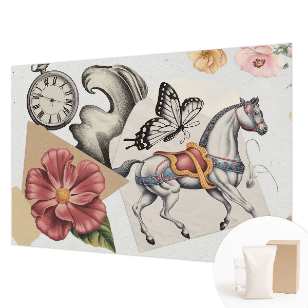 Mural de pared con estampado hermoso con diseño de flores de estilo antiguo