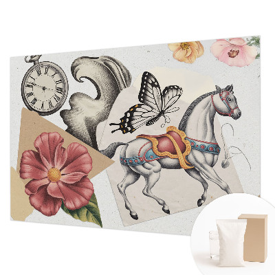 Mural de pared con estampado hermoso con diseño de flores de estilo antiguo