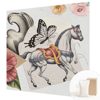 Mural de pared con estampado hermoso con diseño de flores de estilo antiguo