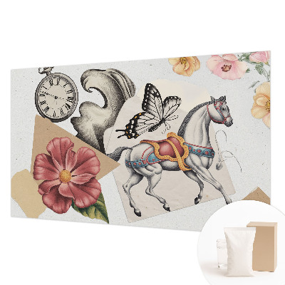 Mural de pared con estampado hermoso con diseño de flores de estilo antiguo