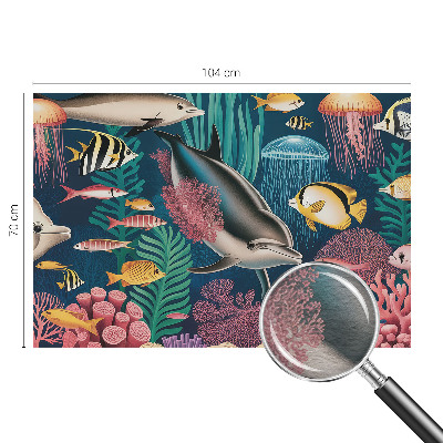 Mural decorativo con motivo de fauna submarina
