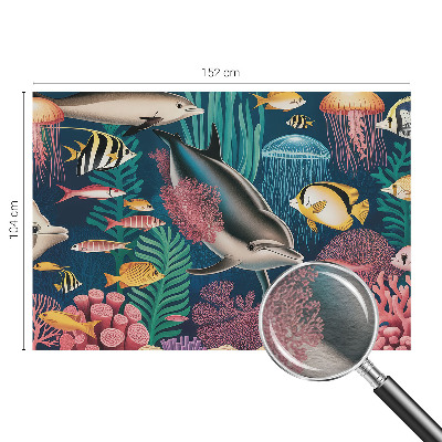 Mural decorativo con motivo de fauna submarina
