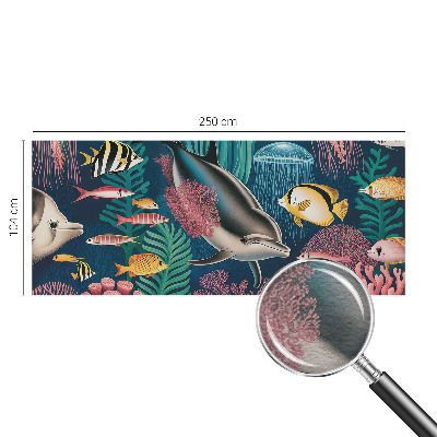Mural decorativo con motivo de fauna submarina