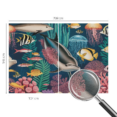 Mural decorativo con motivo de fauna submarina