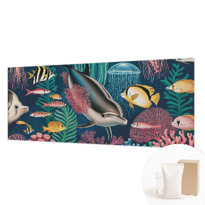 Mural decorativo con motivo de fauna submarina