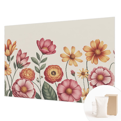 Papel mural texturado decorativo con motivo de arreglo floral