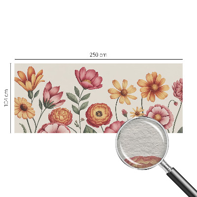 Papel mural texturado decorativo con motivo de arreglo floral