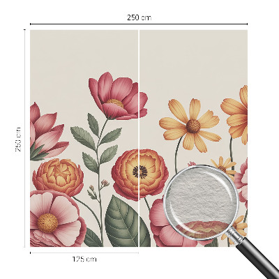 Papel mural texturado decorativo con motivo de arreglo floral
