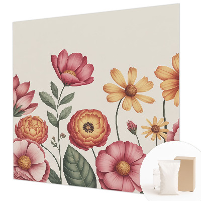 Papel mural texturado decorativo con motivo de arreglo floral