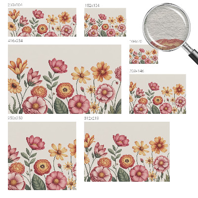 Papel mural texturado decorativo con motivo de arreglo floral