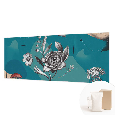 Papel mural con patrón decorativo con motivo ojo de flor
