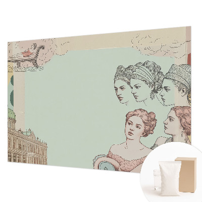 Fotomural decorativo para cabecero de cama con un collage clásico