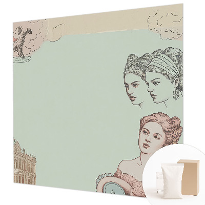 Fotomural decorativo para cabecero de cama con un collage clásico
