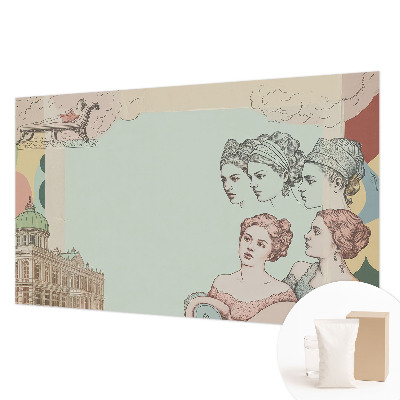 Fotomural decorativo para cabecero de cama con un collage clásico