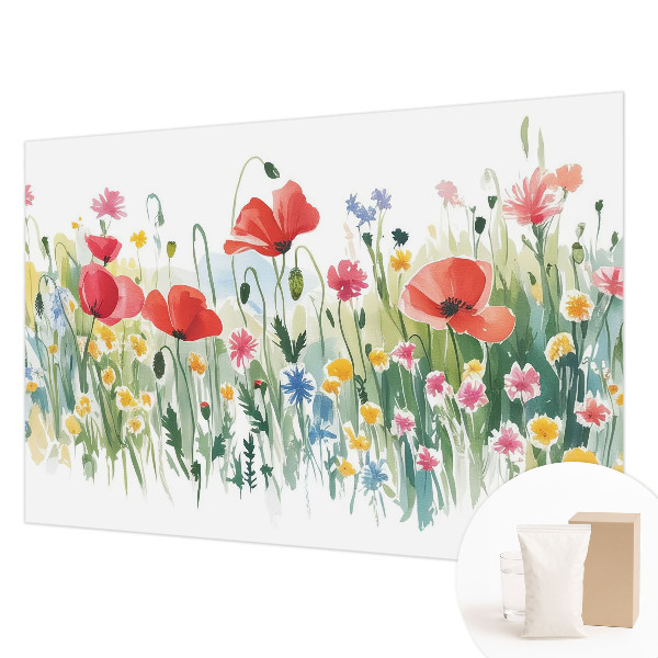 Mural de pared con estampado hermoso con el motivo 'Pradera de verano'