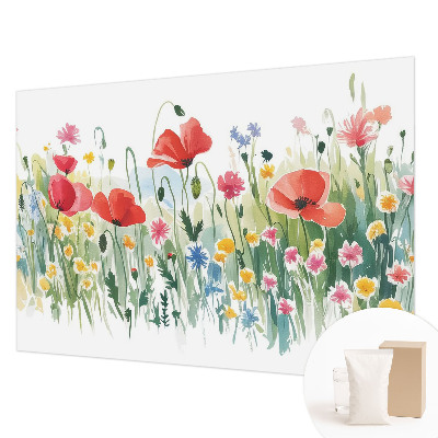 Mural de pared con estampado hermoso con el motivo 'Pradera de verano'