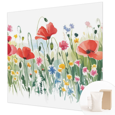 Mural de pared con estampado hermoso con el motivo 'Pradera de verano'