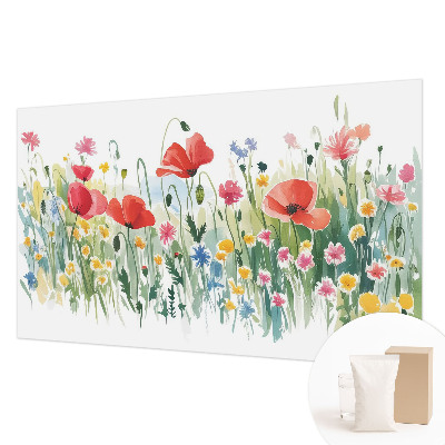 Mural de pared con estampado hermoso con el motivo 'Pradera de verano'