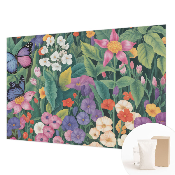 Papel mural texturado decorativo con un diseño de explosión de flores