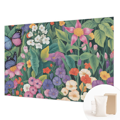 Papel mural texturado decorativo con un diseño de explosión de flores