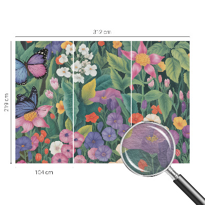 Papel mural texturado decorativo con un diseño de explosión de flores