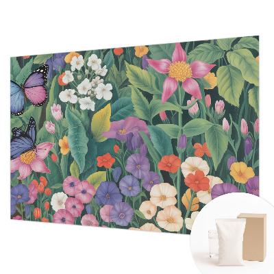 Papel mural texturado decorativo con un diseño de explosión de flores