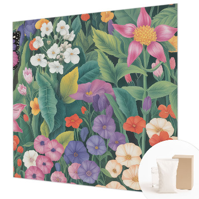 Papel mural texturado decorativo con un diseño de explosión de flores