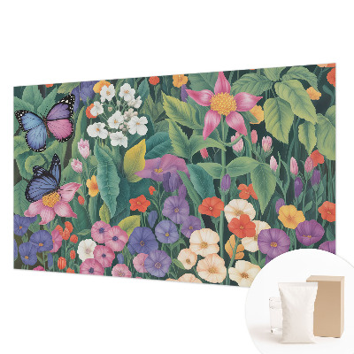 Papel mural texturado decorativo con un diseño de explosión de flores