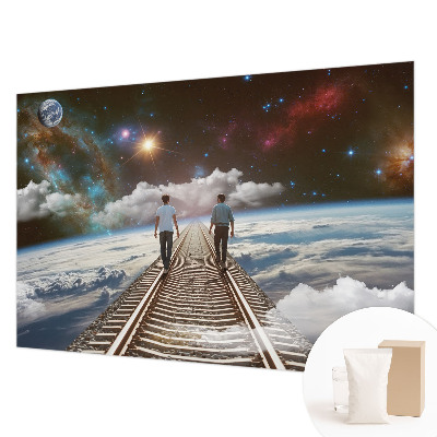 Mural decorativo con diseño de viaje espacial