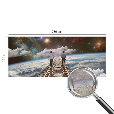 Mural decorativo con diseño de viaje espacial