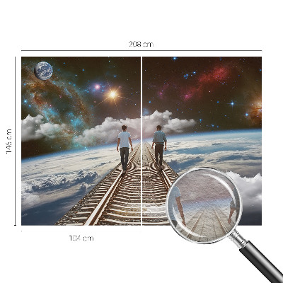 Mural decorativo con diseño de viaje espacial