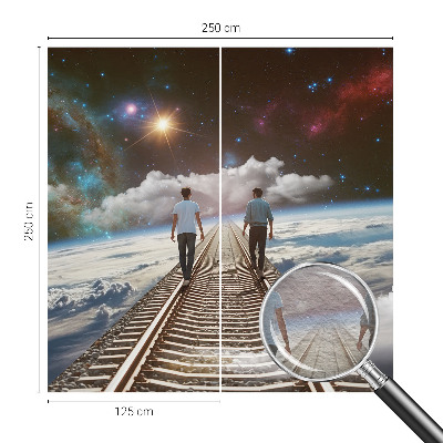 Mural decorativo con diseño de viaje espacial
