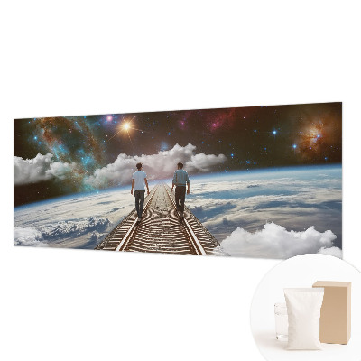 Mural decorativo con diseño de viaje espacial