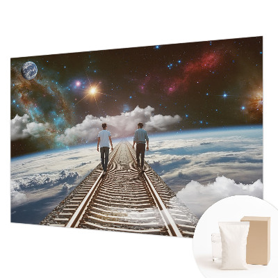 Mural decorativo con diseño de viaje espacial